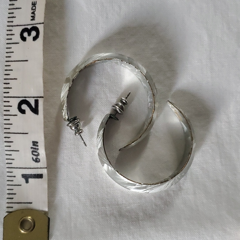 Vintage 90s silver posted hoops